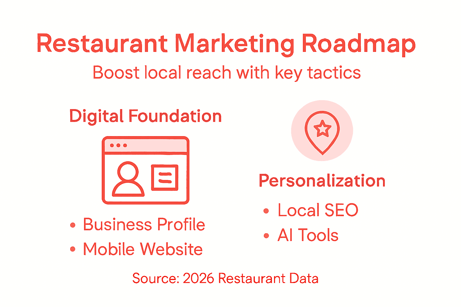 Infografía de hoja de ruta de marketing de restaurantes