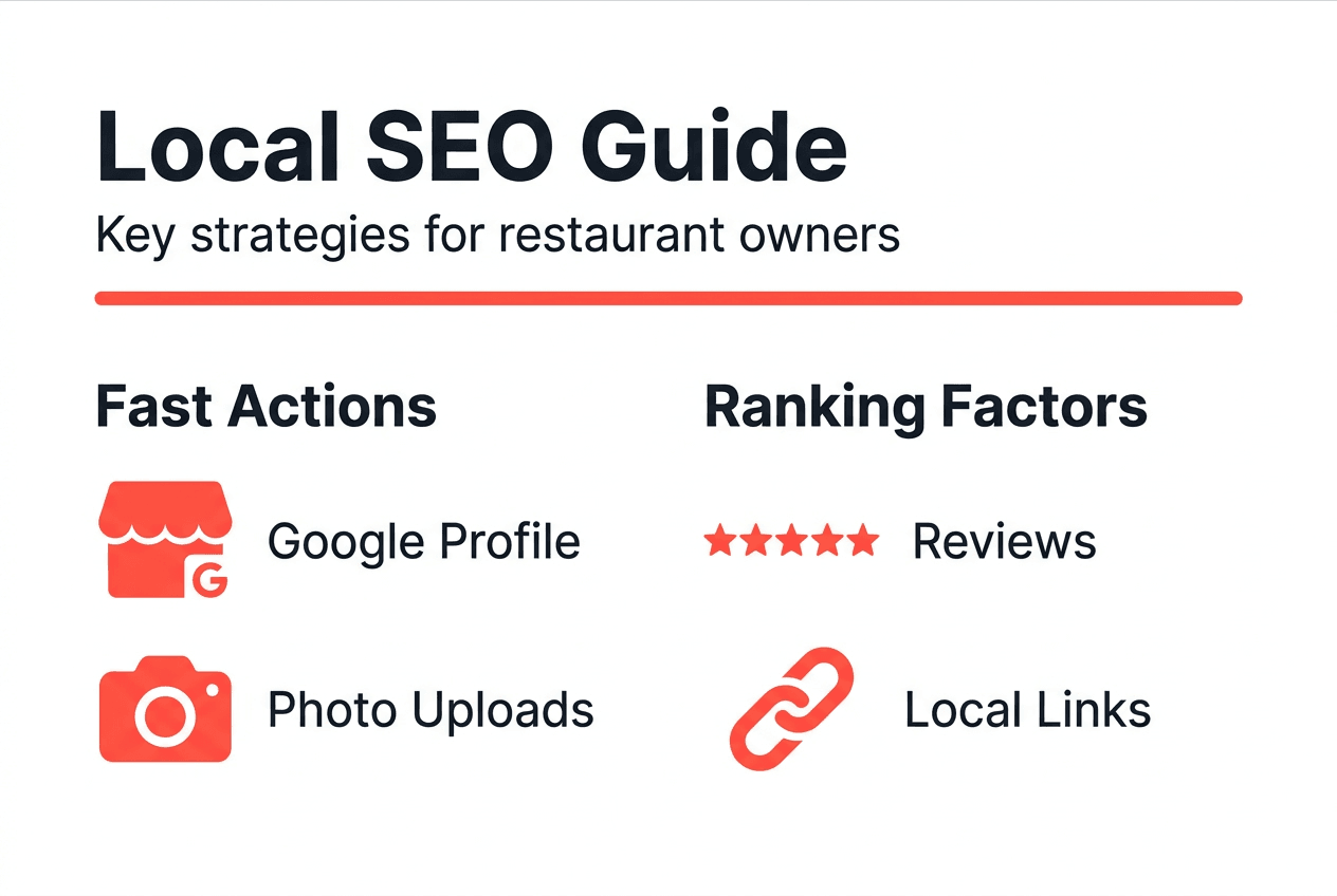 Infographic showing local SEO strategies for restaurants