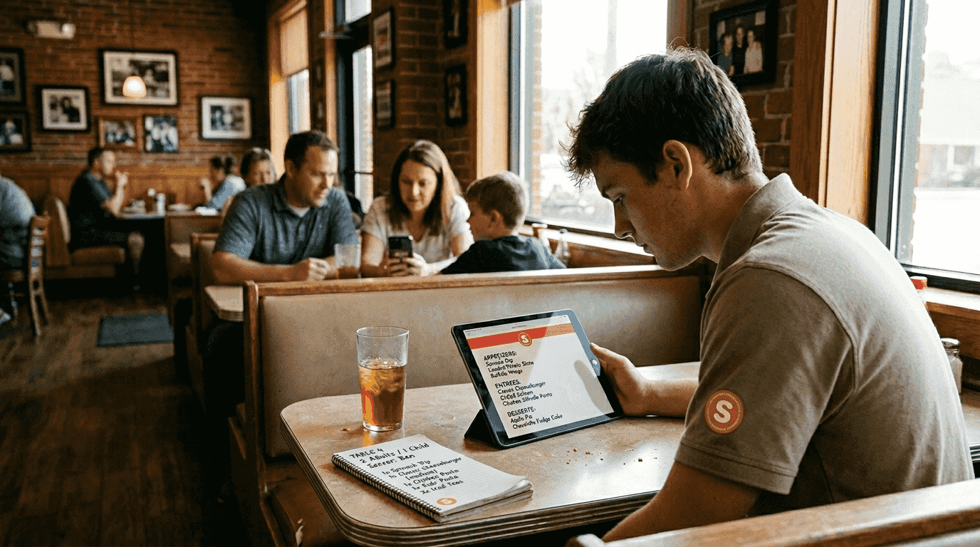 Restaurant menu viewed on tablet and phone
