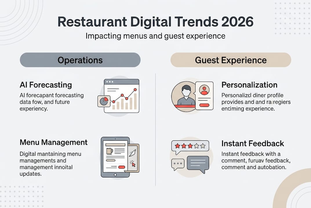 Infographie des tendances numériques restaurant 2026
