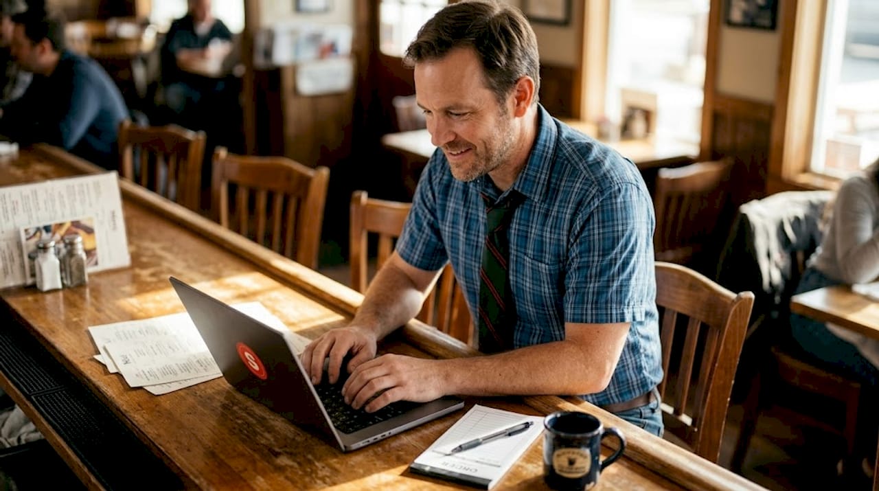 Propriétaire éditant un site web avec vidéo d'influenceur