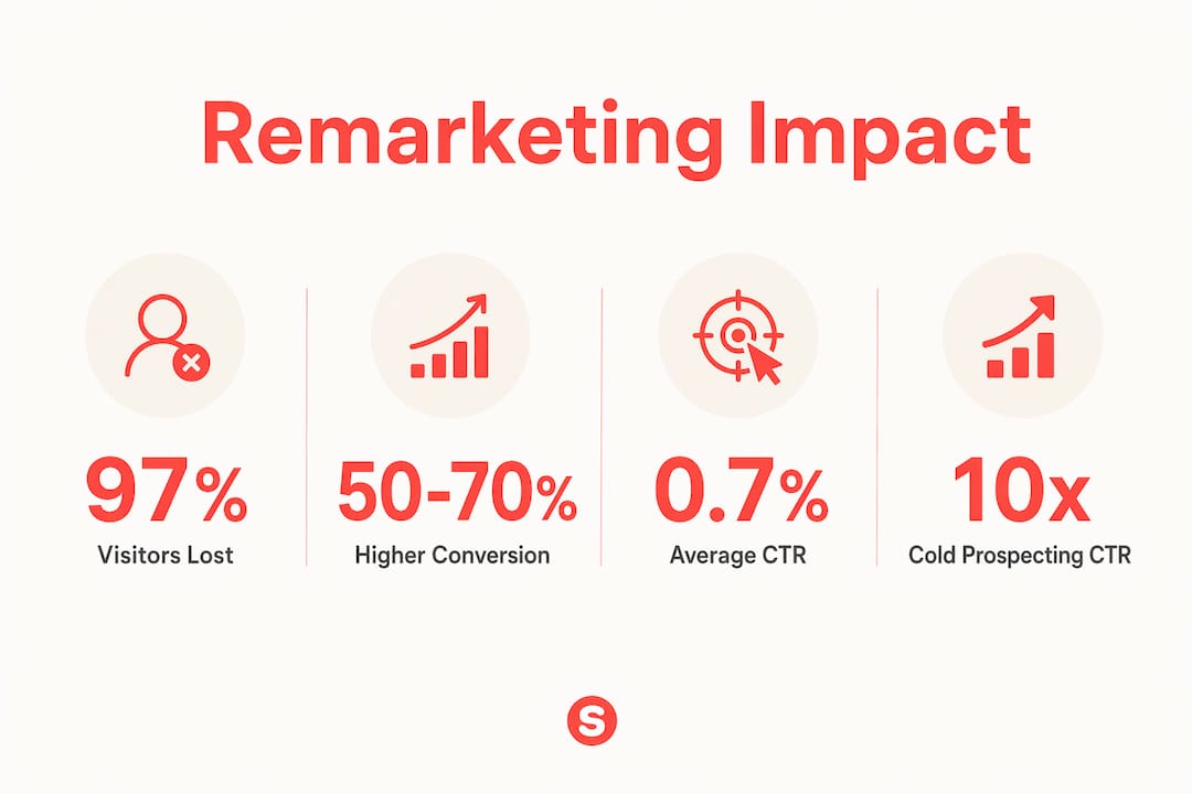 Infographie présentant les statistiques et avantages du remarketing pour les restaurants
