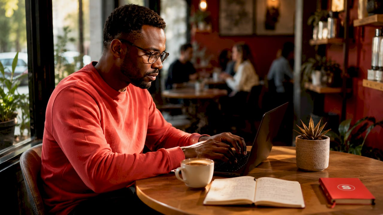 Gros plan de mains tapant sur un ordinateur portable pour le marketing digital