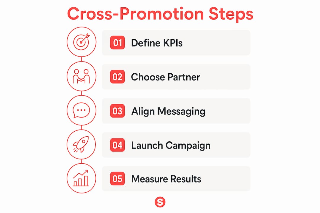 Infographic showing cross-promotion process steps