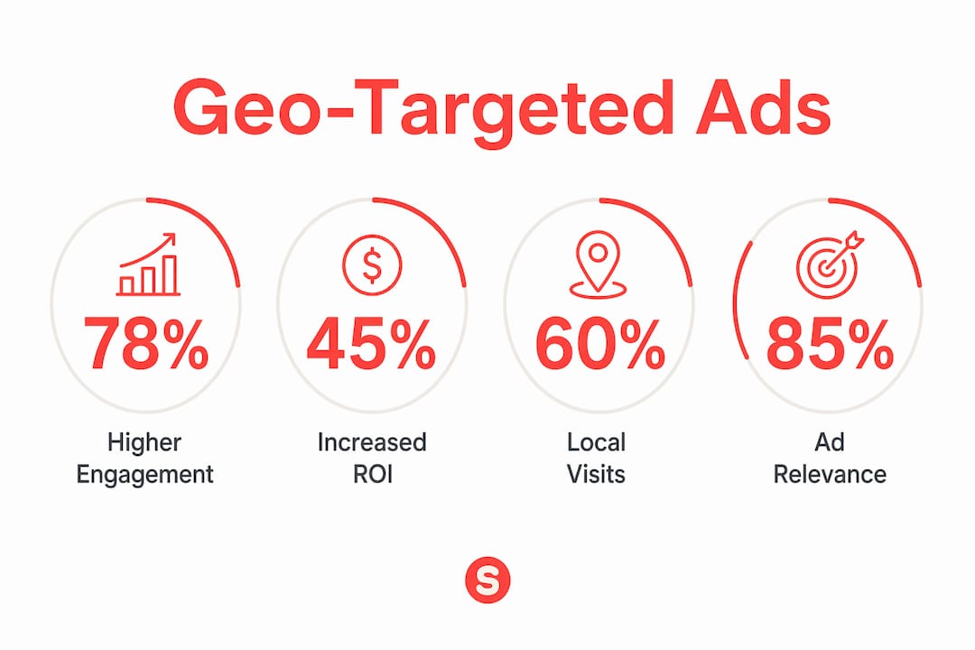 Infographic showing geo-targeted ads impact statistics