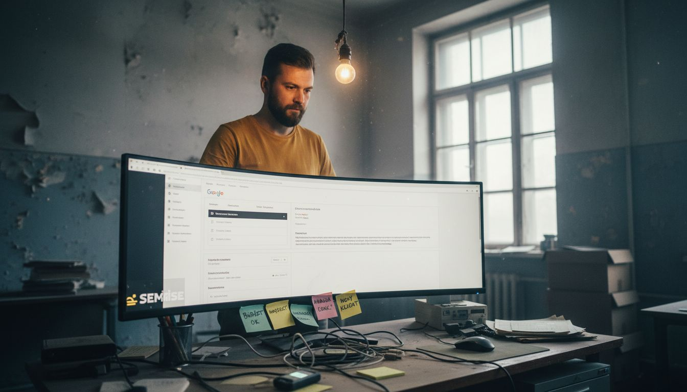 Ekspert zajmuje się ustawianiem kampanii reklamowej w Google Ads.