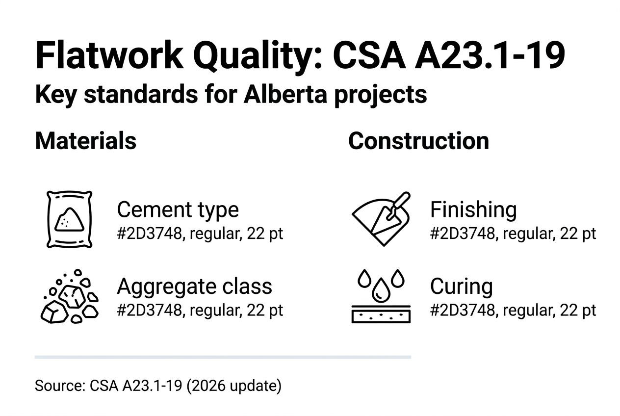 Infographic on CSA standards for flatwork quality
