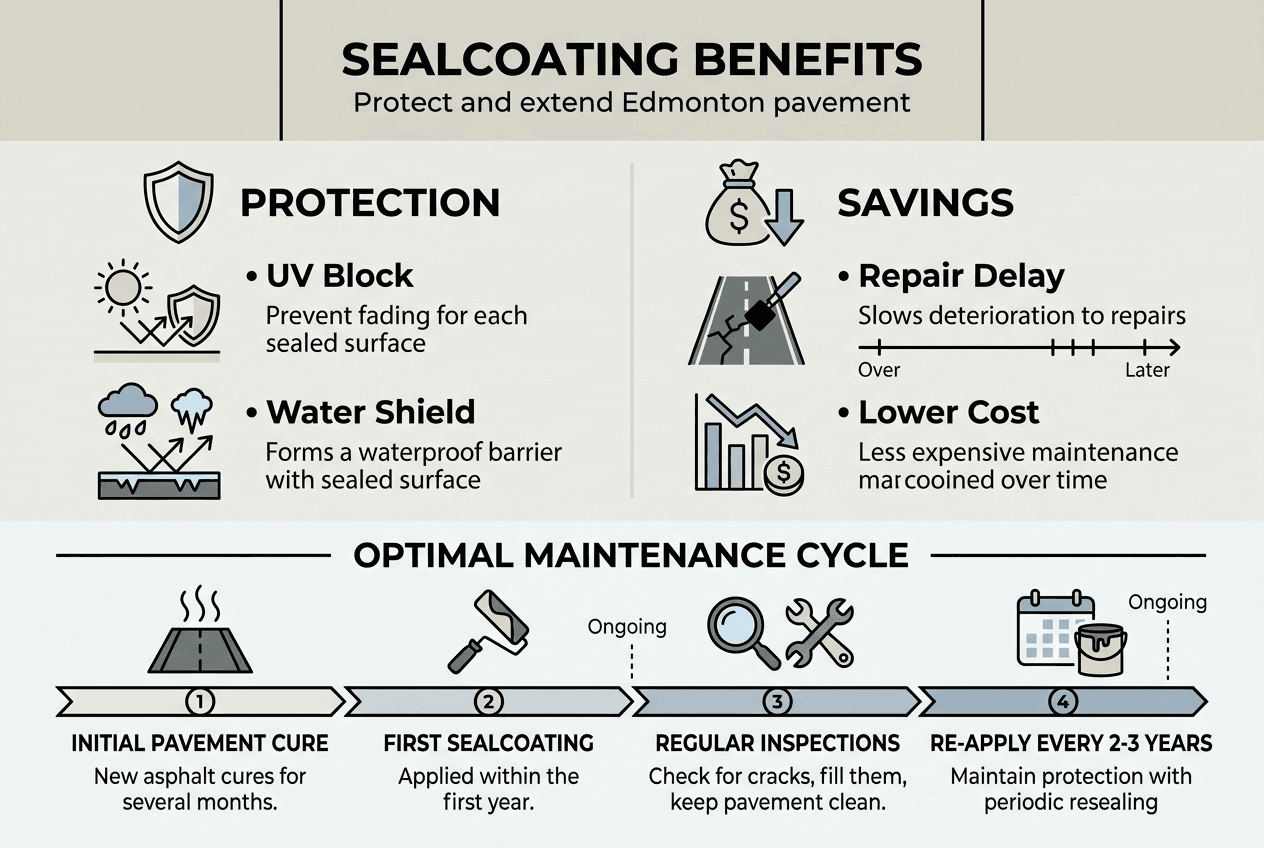 Infographic on sealcoating benefits and savings