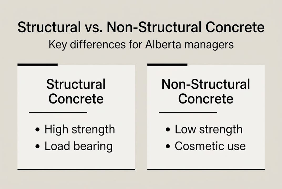 Infographic contrasting types of structural concrete