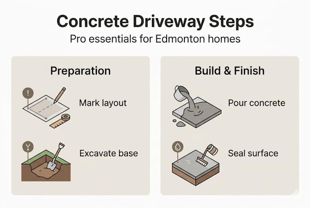 Infographic of concrete driveway steps