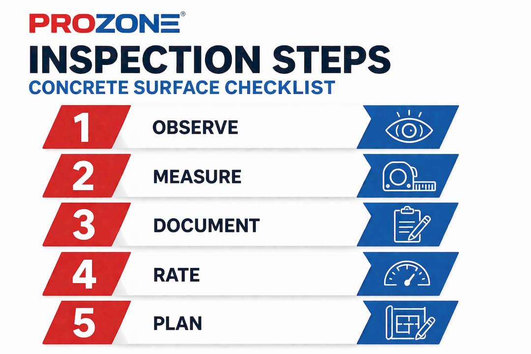 Step-by-step concrete inspection flowchart