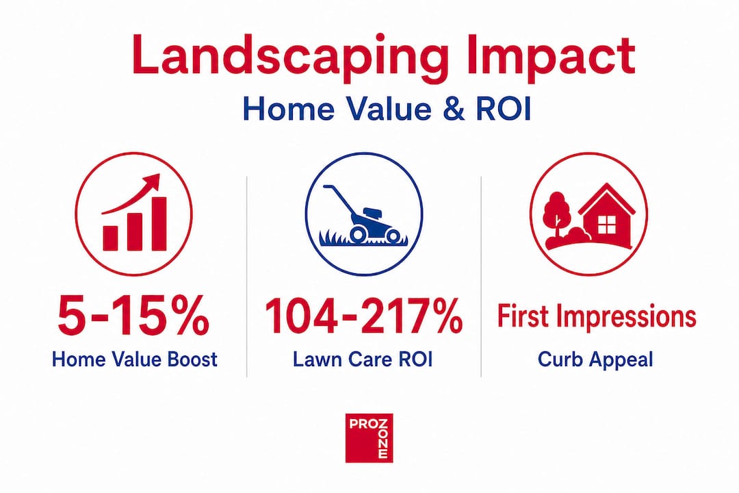 Infographic showing landscaping ROI and value statistics