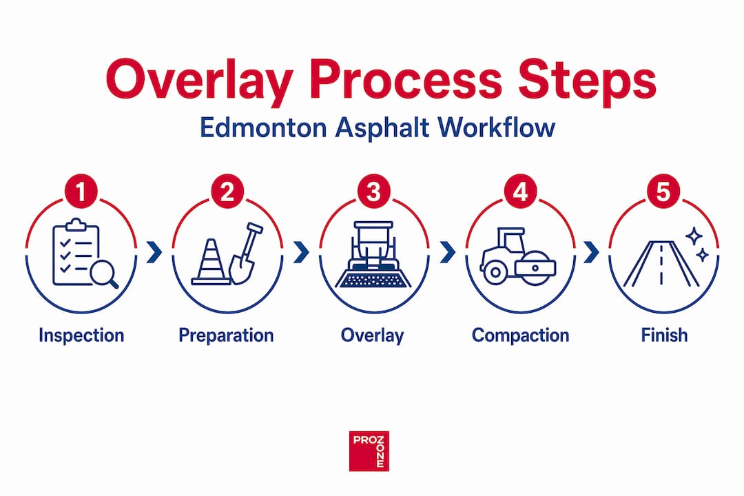 Overlay process infographic with key steps