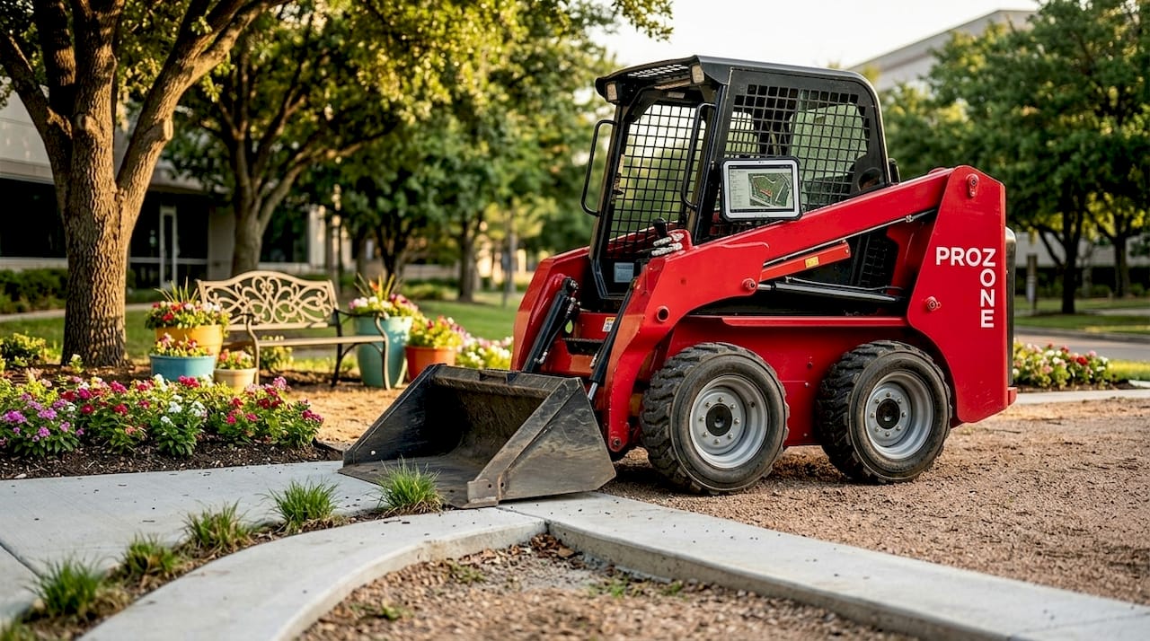 Property manager inspecting landscape maintenance