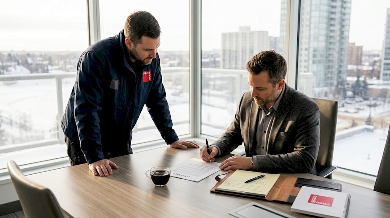 Owner signing contract with contractor