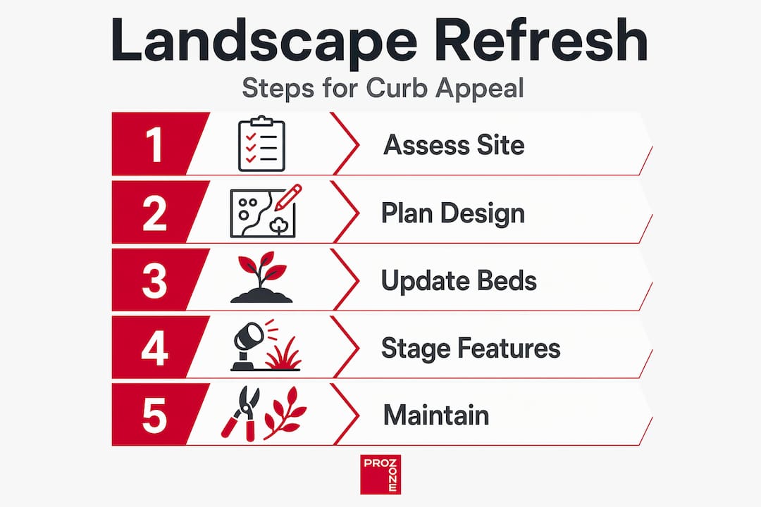 Infographic showing steps to landscape refresh