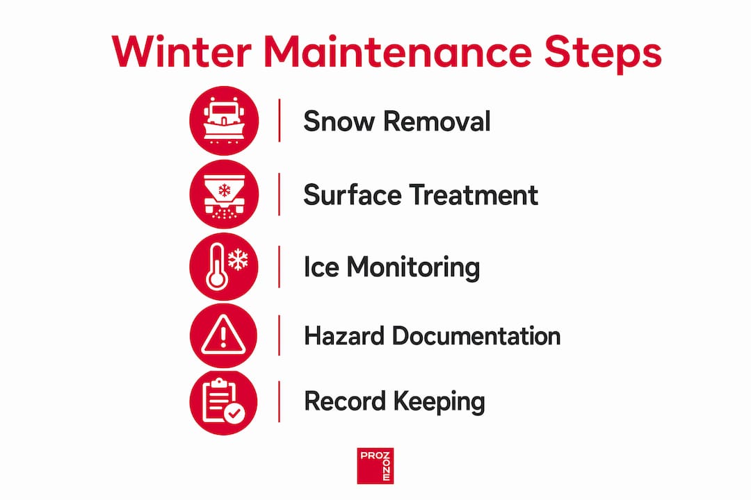 Infographic showing key winter maintenance service steps