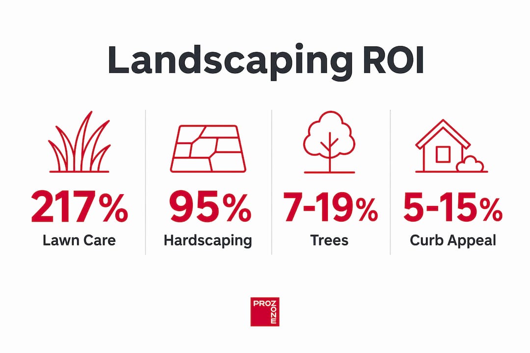 Infographic depicting landscaping ROI statistics