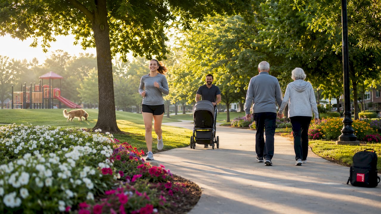 Pedestrians safely using continuous sidewalks