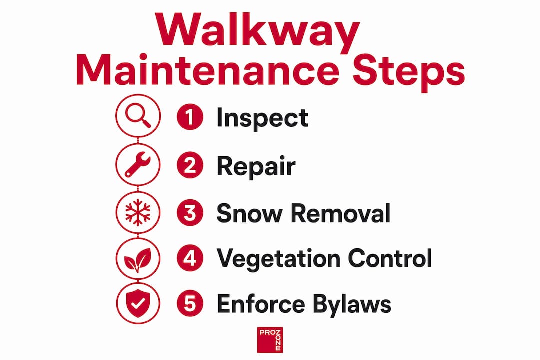 Infographic showing walkway maintenance steps