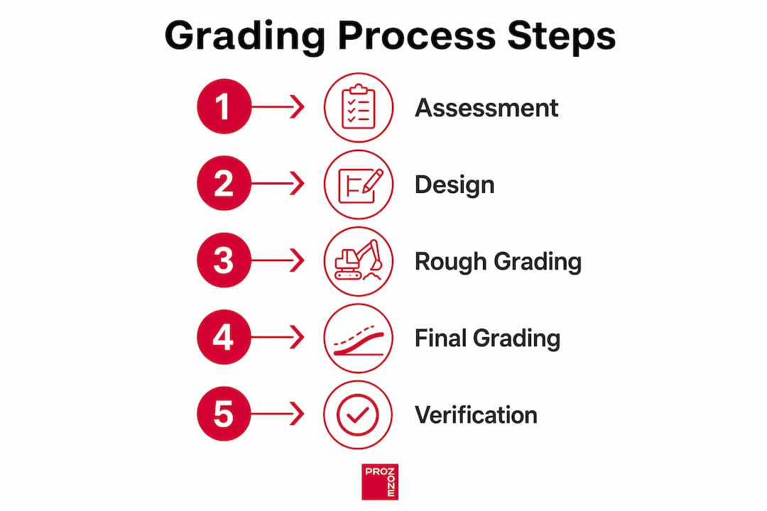 Infographic depicting grading process steps