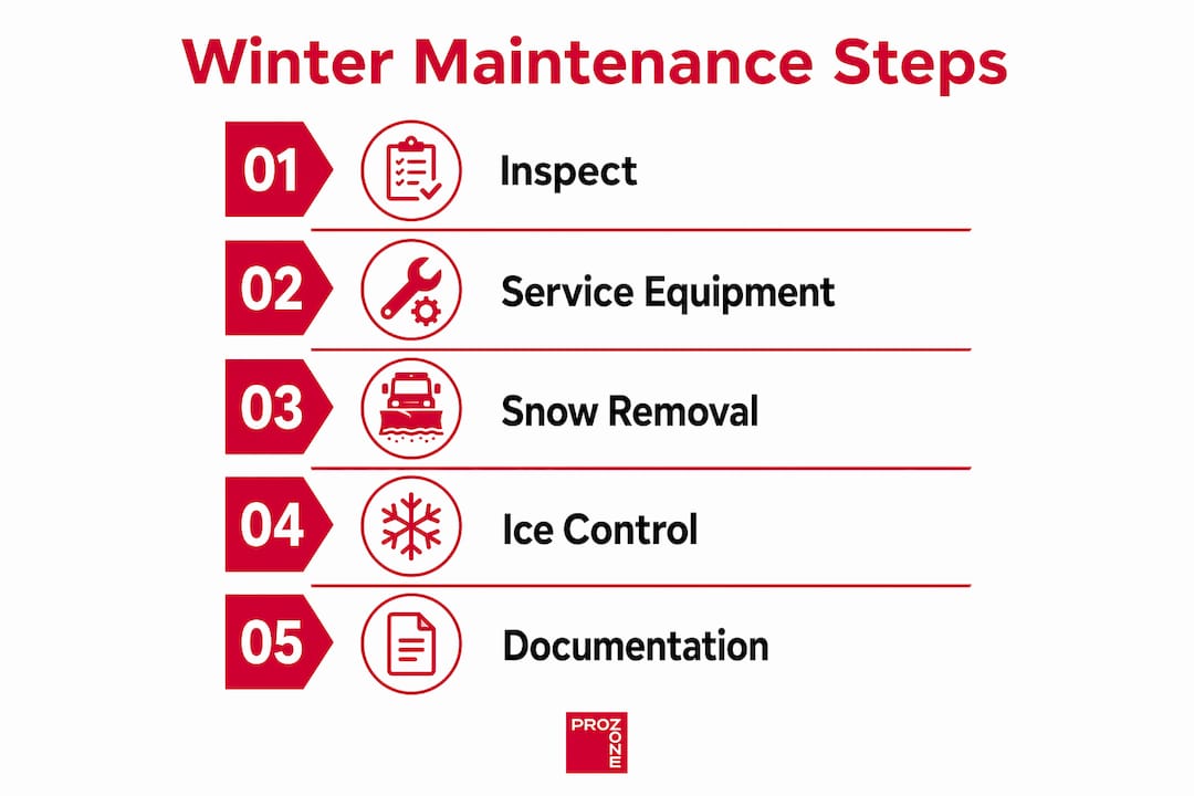 Infographic outlining key winter maintenance steps