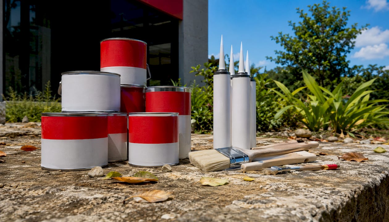 Certified construction materials on workbench