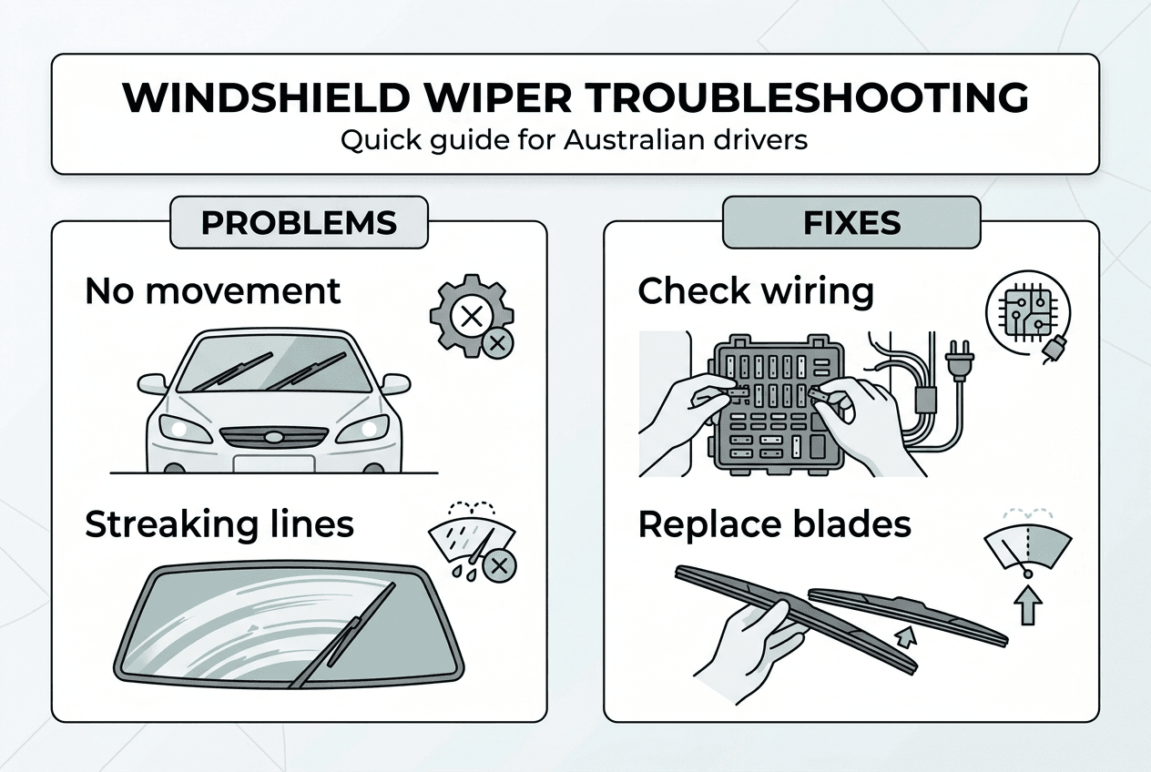 Infographic with wiper troubleshooting steps and solutions