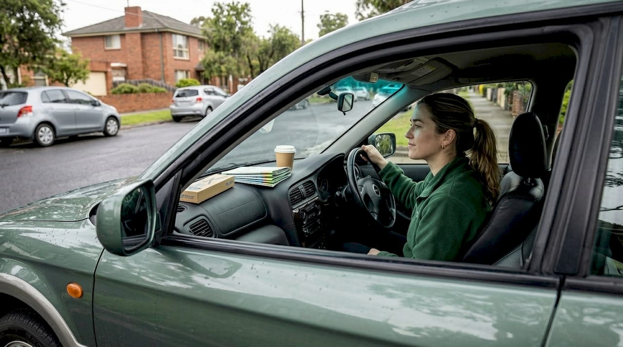 Driver compares wiper blade performance after rain