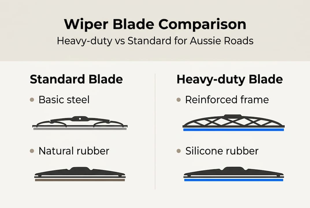 Infographic comparing heavy-duty and standard wipers