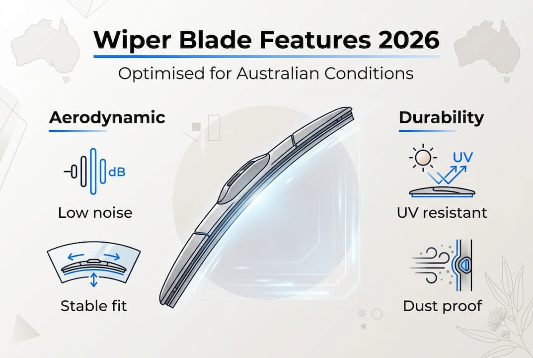 Infographic showing wiper blade features