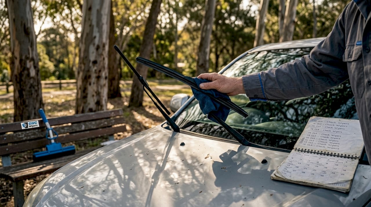Hand cleaning wiper blade with cloth
