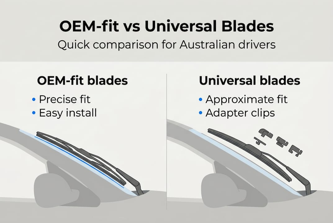 Infographic comparing OEM and universal wiper blades
