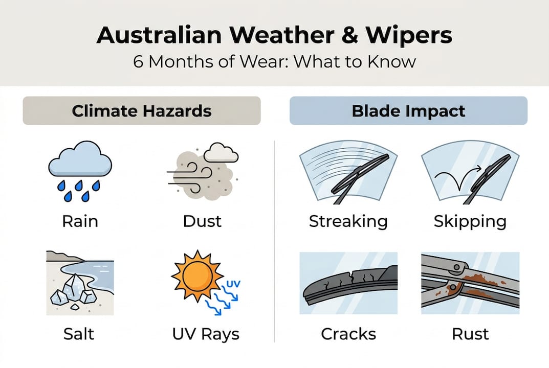 Infographic of Australian weather wiper blade effects