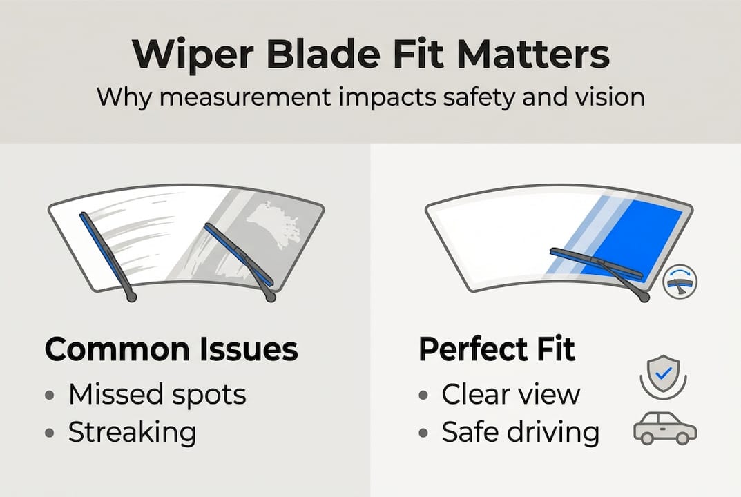 Infographic on wiper blade fit and benefits