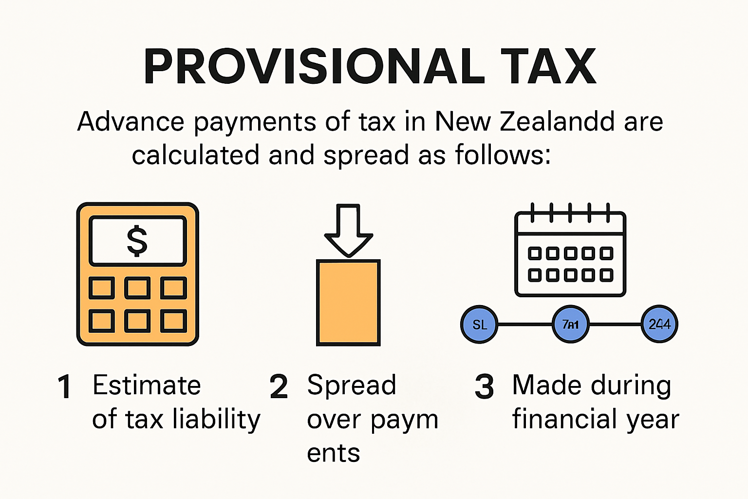 Infographic explaining provisional tax and payment schedule