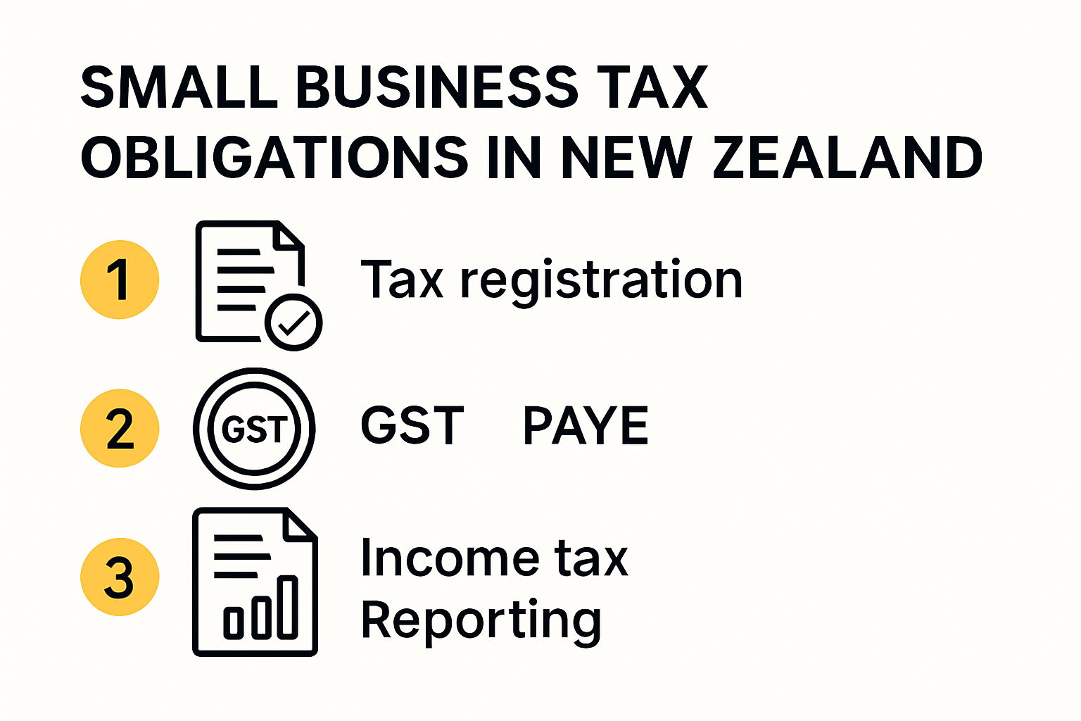 Infographic showing key small business tax obligations
