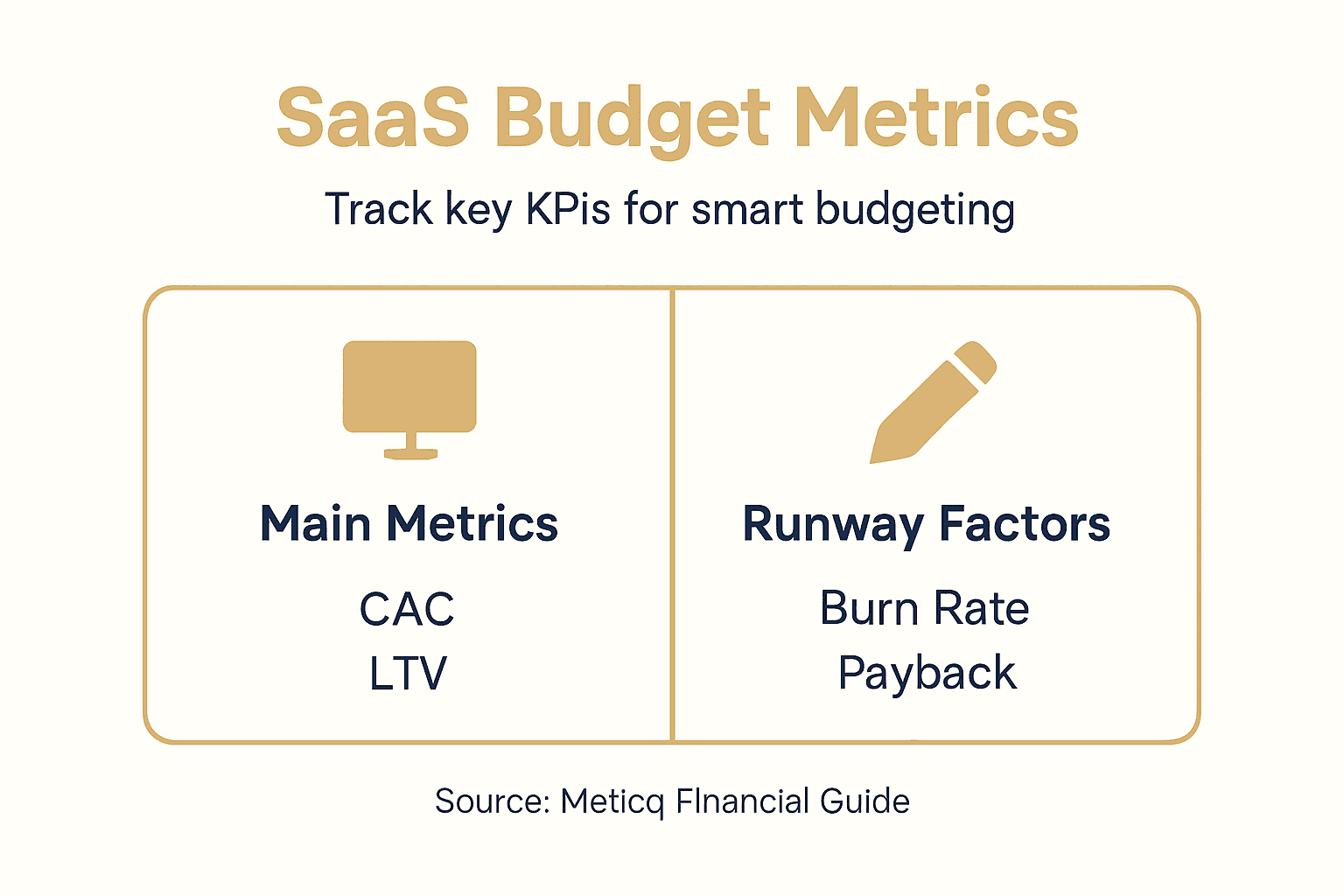 Infographic showing SaaS KPI and cost metrics
