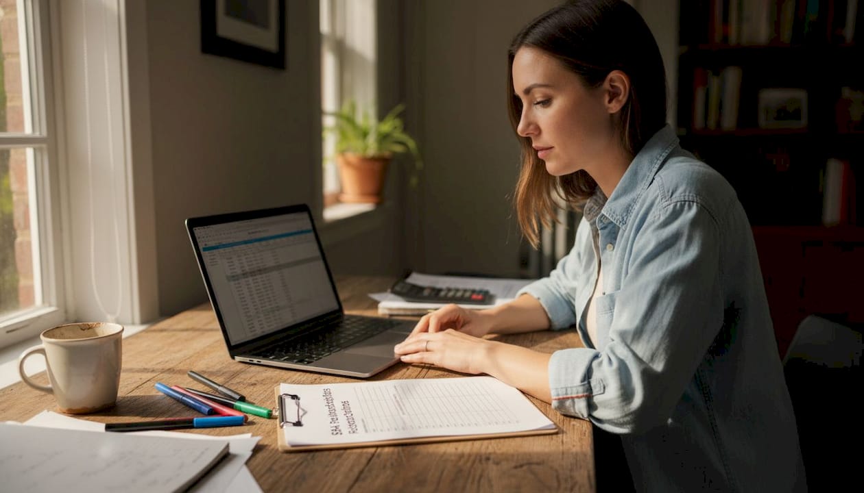 Bookkeeper reviewing SaaS revenue checklist