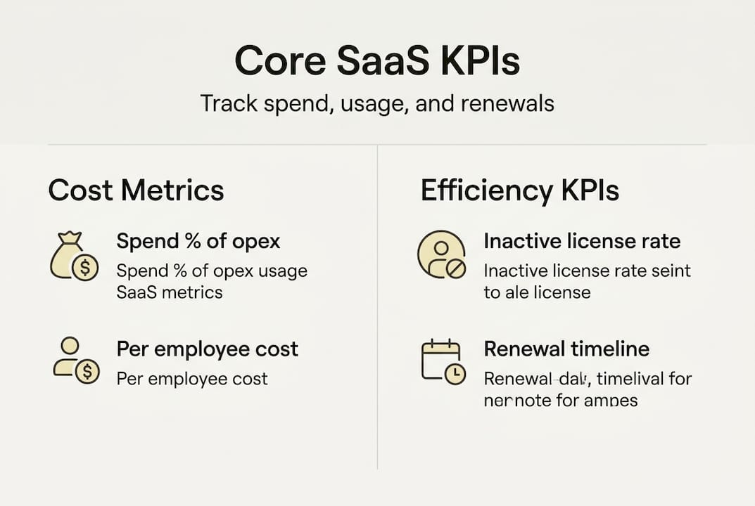 Infographic of core SaaS spend KPIs