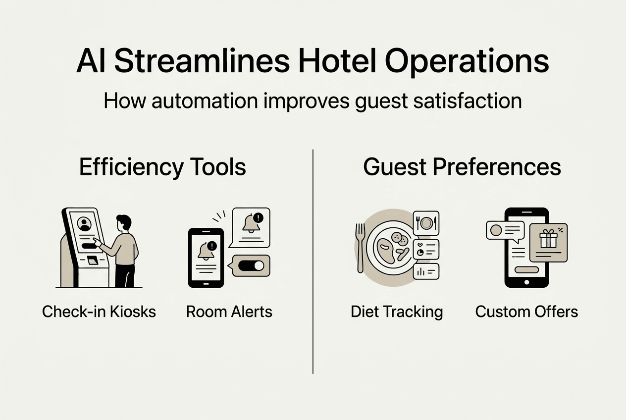 Infographic on hotel AI efficiency and guest preferences