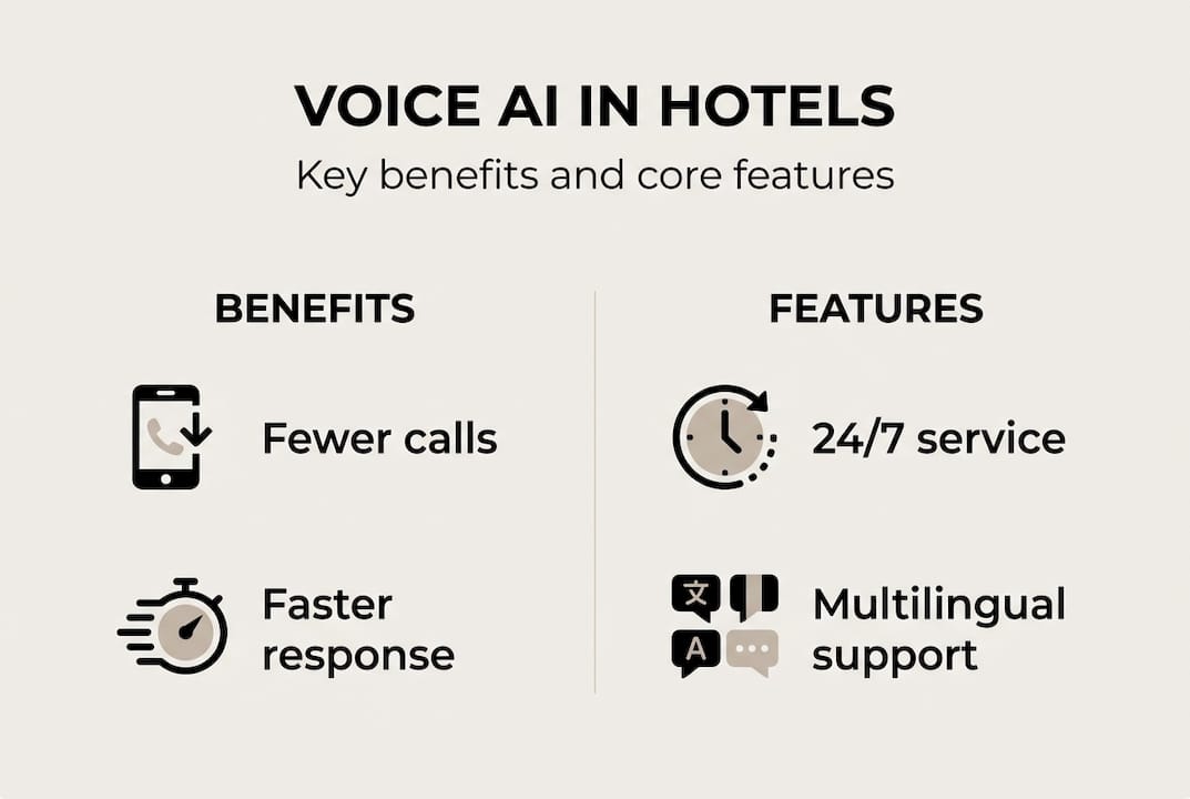 Infographic highlighting voice AI benefits and features