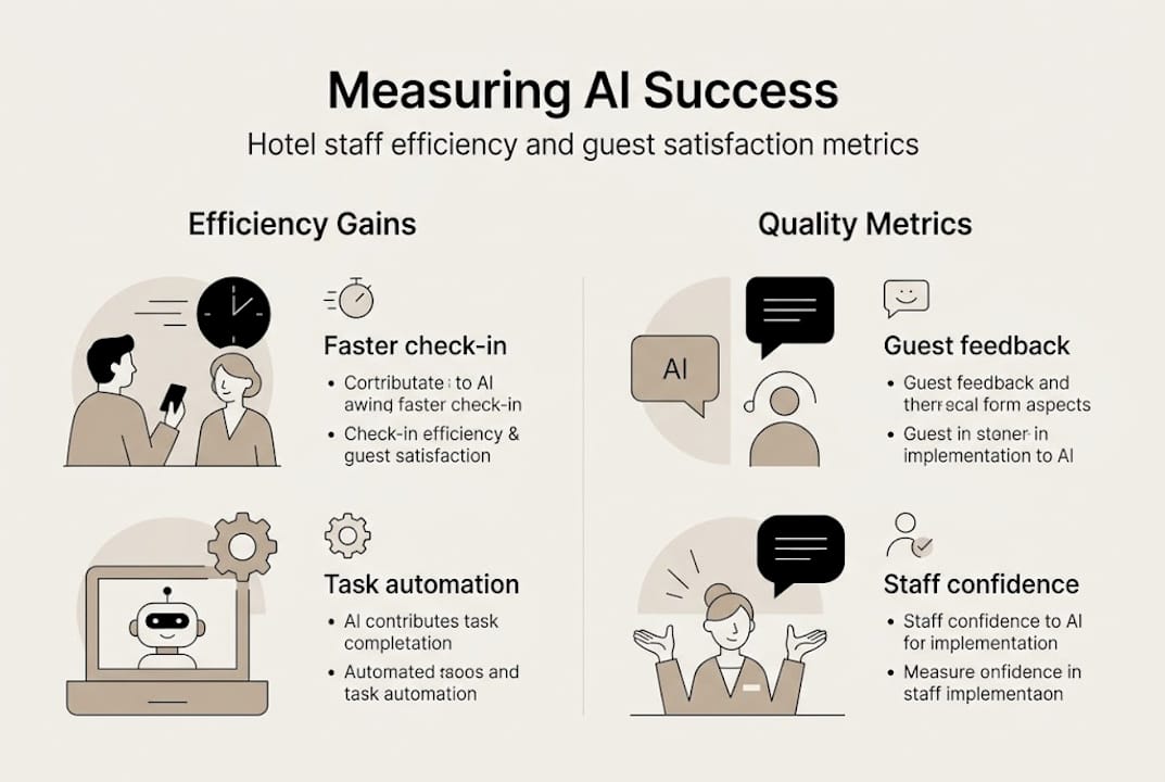Infographic showing hotel AI measurement metrics