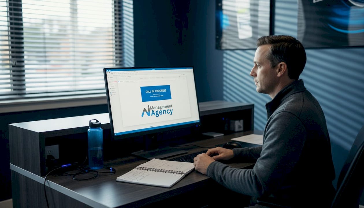 Receptionist handling hybrid AI phone system