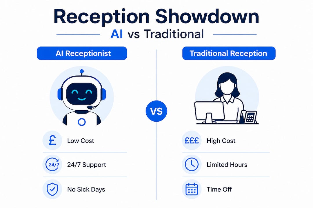 Side-by-side chart comparing AI and traditional reception