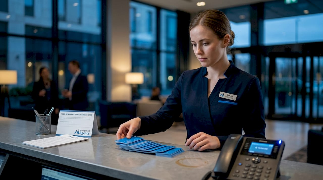 Hotel front desk with call automation system