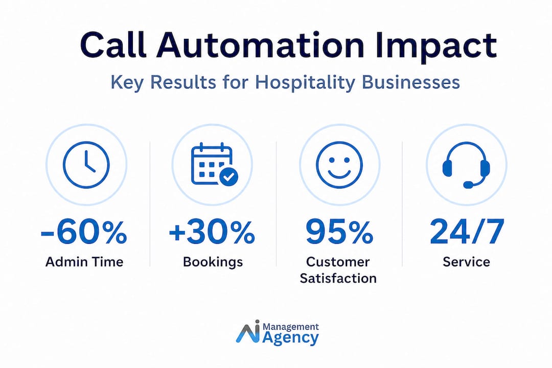 Infographic showing call automation KPI statistics