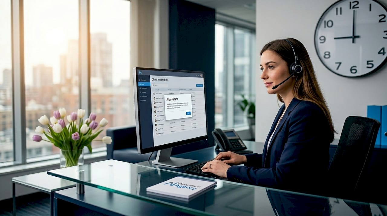 Receptionist uses AI agent at UK business
