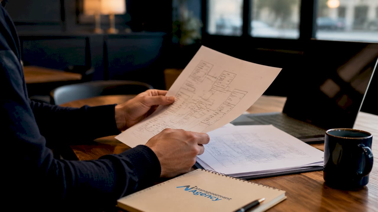 IT specialist hands auditing hotel system documents