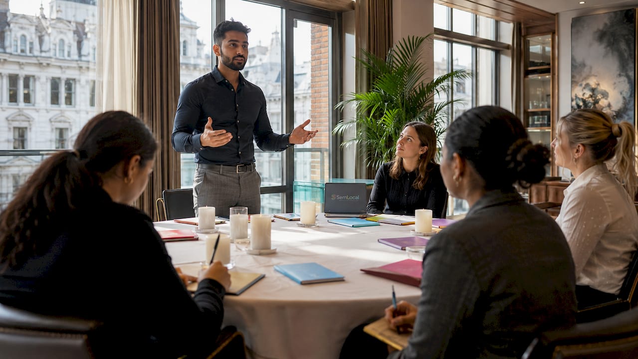 Hotel staff participating in AI training session